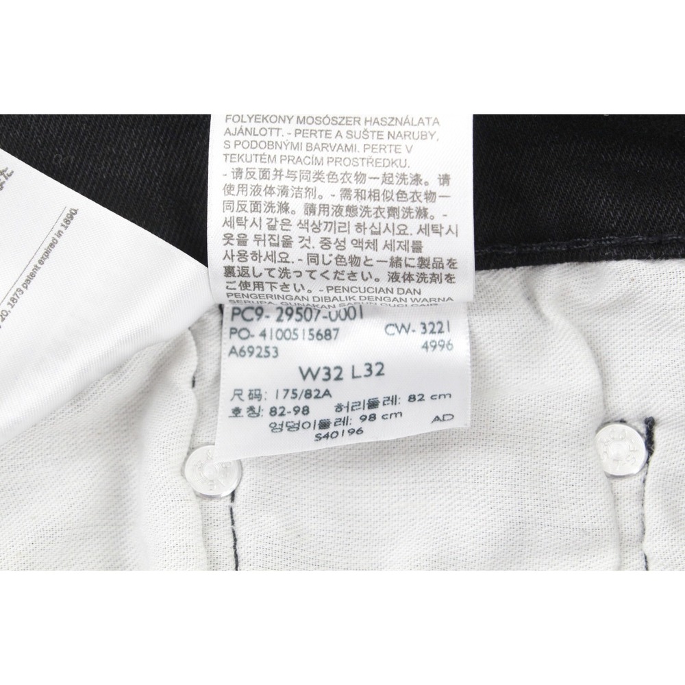 Levi's 502 Jeans 32x30 (Tag 32x32) Regular Taper Black Dark Wash - Picture 8 of 13